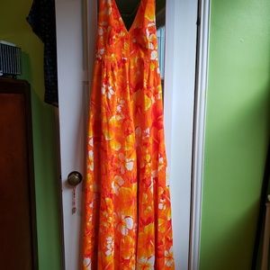 Vintage Hawaiian Halter Maxi Dress